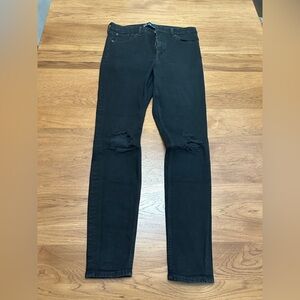 GAP Black Skinny Jeans with Knee Distressing